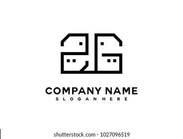 Z G initial logo template vector