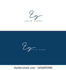  Z G ZG Initial letter handwriting and signature logo.	
