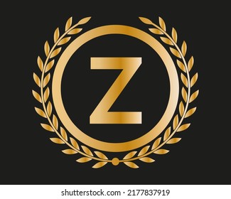 Z-Gold-Letter-Design-Vektorgrafik mit Golden Luxury-Farben und Monogram-Design