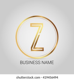 z golden initial circle logo for company