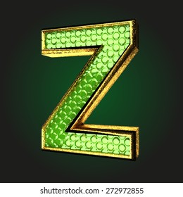 z green letter with gold