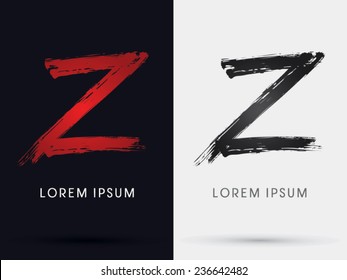 Z grungy font, brush, logo, symbol, icon, graphic, vector .