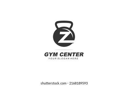 Z gym logo design inspiration. Vector letter template design for brand.