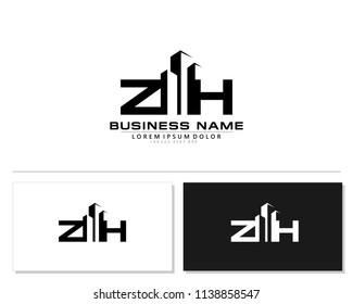 Z H Initial building logo concept