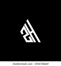 Diseño creativo del logotipo de la letra Z H sobre fondo de color negro. icono ZH
