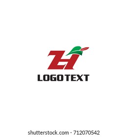 Z H logo letter and robin hood hat vector
