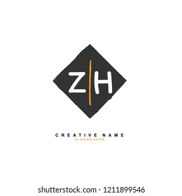 Z H ZH Initial abstract logo concept vector