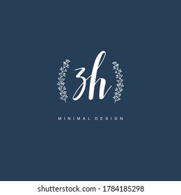 Z H ZH Initial handwriting or handwritten logo for identity. Logo with signature and hand drawn style.