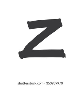 'Z' Hand written Marker alphabet vector