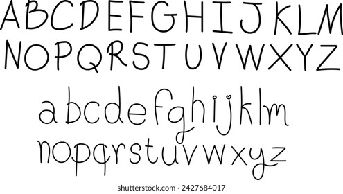 Vector de fuente de escritura a mano A a Z 