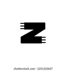 Z icon. Simple style poster z company background symbol. Z brand logo design element. Z t-shirt printing. Vector for sticker.