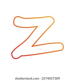 Z icon with white background vector stock illustration