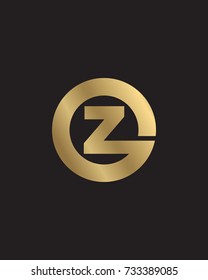 Z initial circle company logo gold black background

