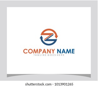 Z initial circle letter logo design vector
