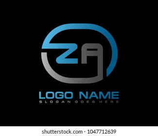 Z A Initial circle logo template vector
