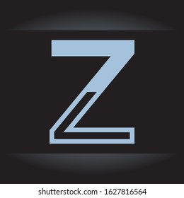 Z Initial Clean Logo Icon. Light Bold Half Outline. Vector Graphic Design. EPS10