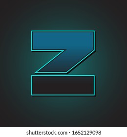 Z Initial Futuristic Modern Cyan Light Modern Graphic Design EPS10