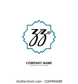 Z Z Initial Handwriting Logo Template Vector 