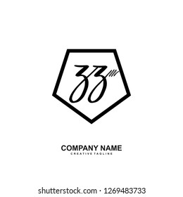 Z Z Initial Handwriting Logo Template Vector 