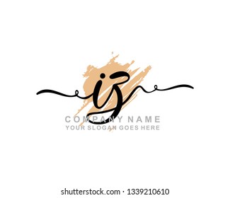 I Z Initial Handwriting Logo Template