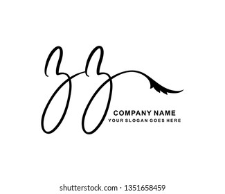 Z Z Initial Handwriting Logo Template