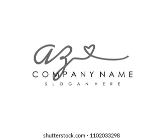 A Z Initial handwriting logo vector