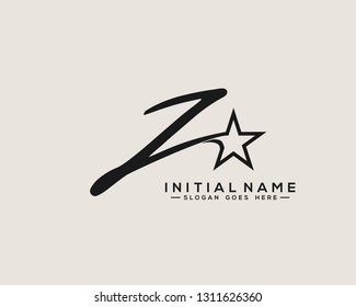 Z Initial Handwriting Logo Vector