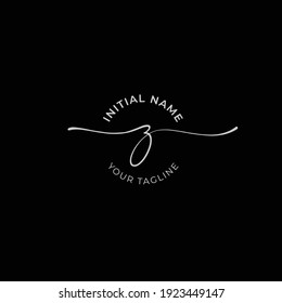 z Initial handwriting signature logo vector. Hand lettering for designs