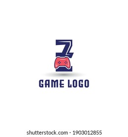 Z initial letter with game console icon and pixel for gaming logo concept. game startup application