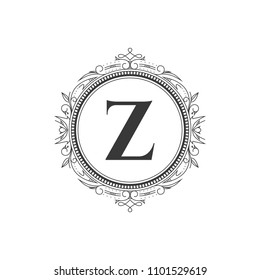 Z initial letter logo template with luxury ornament