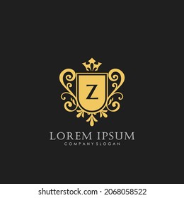 Z Initial Letter Luxury Logo template in vector art for Restaurant, Royalty, Boutique, Cafe, Hotel, Heraldic, Jewelry, Fashion and other vector illustration art