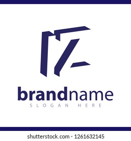 I Z initial letter with negative space logo icon vector template