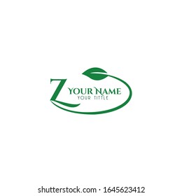 Z initial letter round leaf logo template