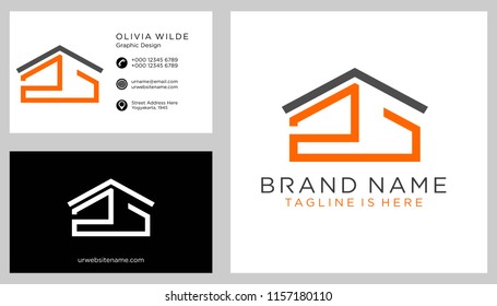 Z initial logo with business card vector template