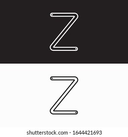 Z Initial Logo Icon Outline Dots Side