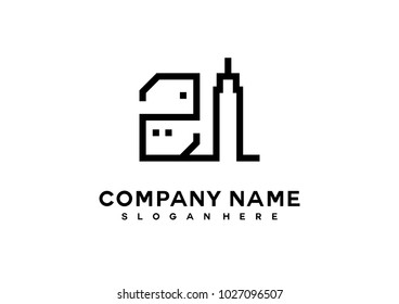 Z I initial logo template vector