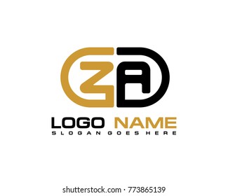 Z A initial logo template vexctor