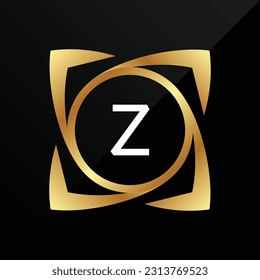 Z Initial luxury gold Letter Type Logo Sign Symbol Icon Simple Elegance
