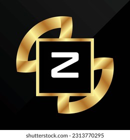 Z Initial luxury gold Letter Type Logo Sign Symbol Icon Simple Elegance