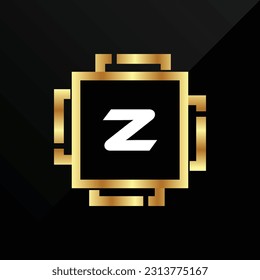Z Initial luxury gold Letter Type Logo Sign Symbol Icon Simple Elegance