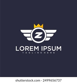 Z initial monogram for business logo with eagle image
