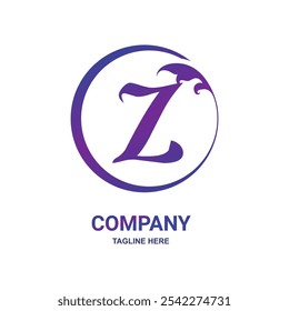 Logotipo de hoja de Naturaleza inicial Z