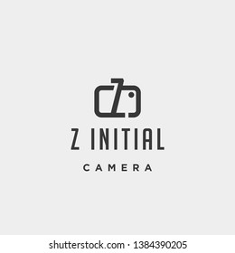 z initial photography logo template vector design icon element