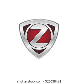 Z initial triangle circle shield red