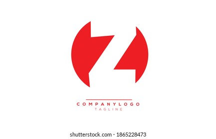 Diseño del logotipo del alfabeto de texto con letras monográficas Z iniciales