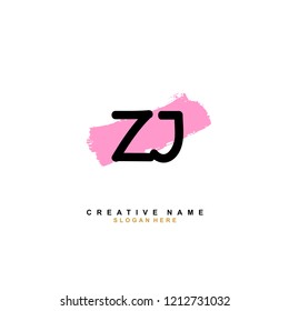 Z J ZJ Initial abstract logo concept vector