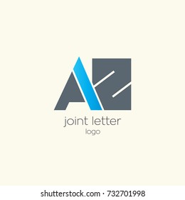 A Z joint letter logo design template