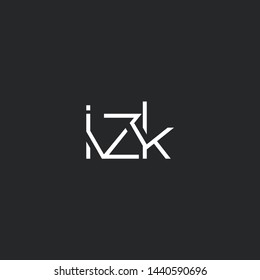I Z K letters Joint logo icon vector template.