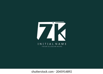 z k zk Initial handwriting or handwritten logo for identity. Logo with signature and hand drawn style.