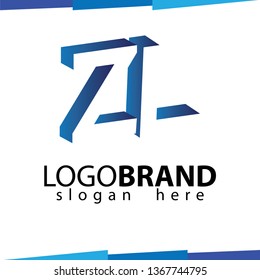 Z L Initial Letter logo in negative space vector template